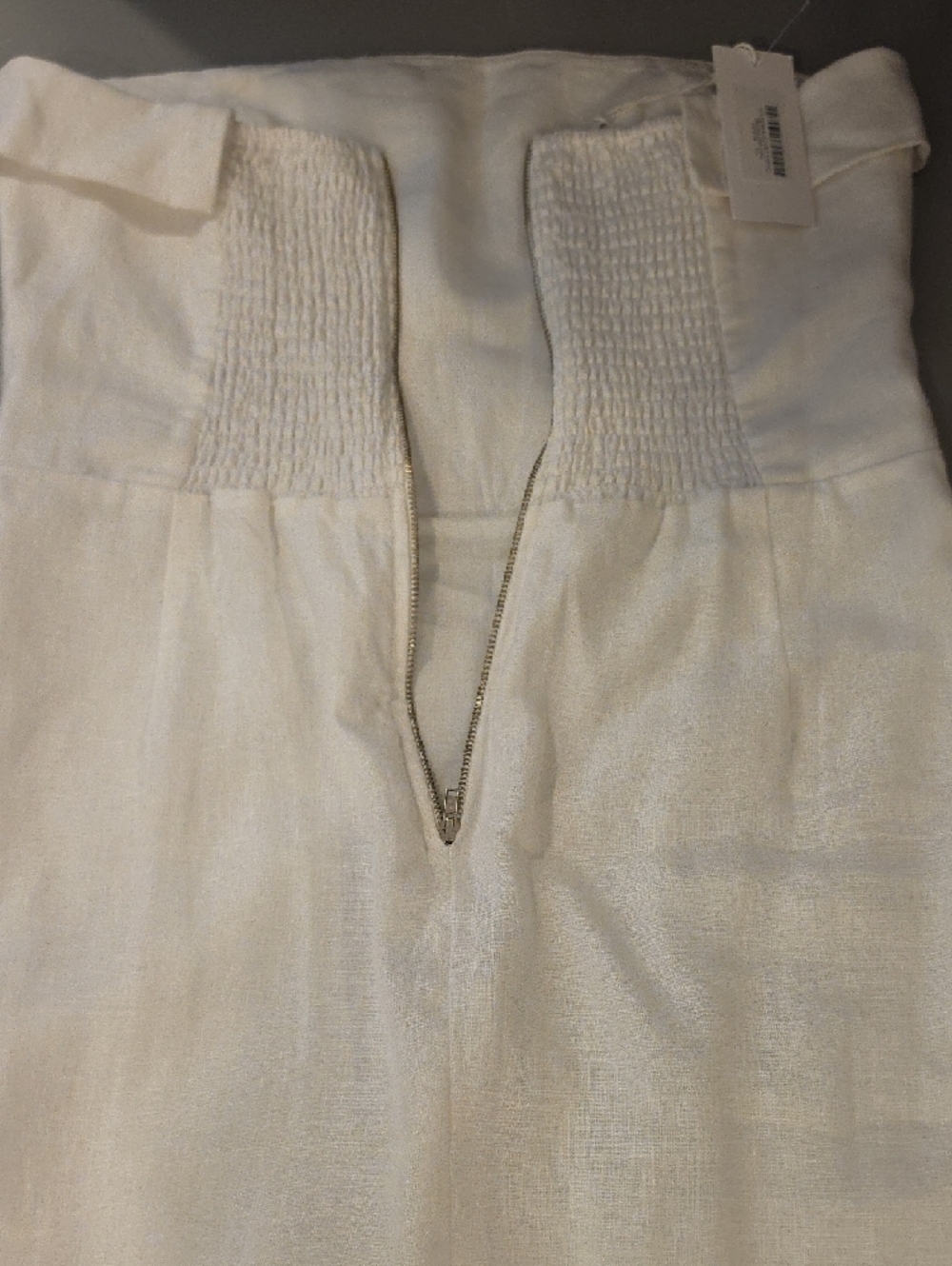 Reformation White Linen Strapless Midi Dress with Side Slit size 10 new with tag - Picture 8 of 12